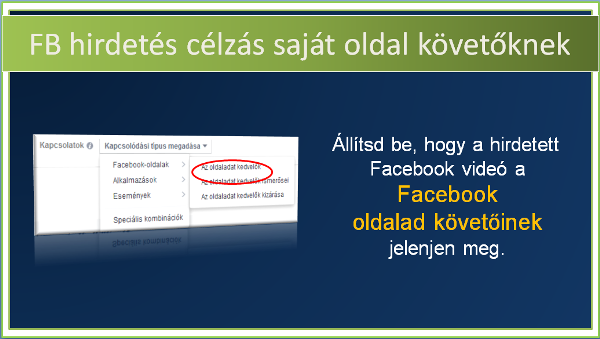 Facebook hirdetés célzása a saját Facebook oldal követők számára