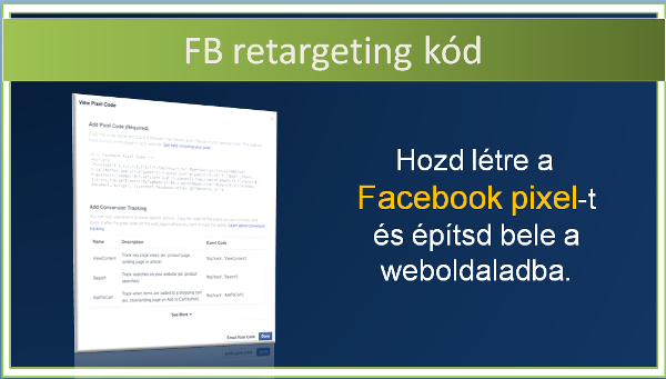 Facebook-pixel, követő kód retargeting érdekében