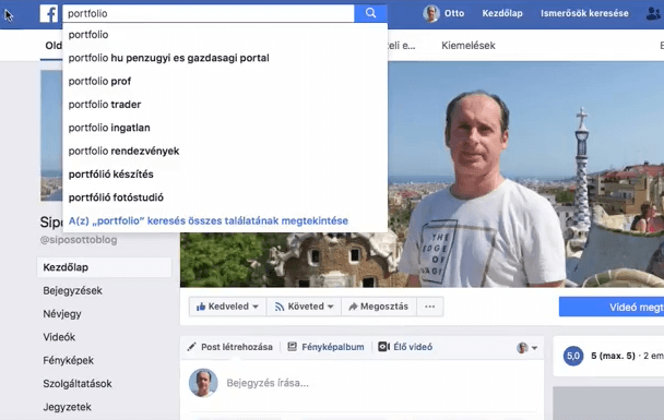 Facebook keresés portfolio.hu Facebook oldalára