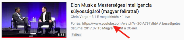 Találat a Youtube keresőben